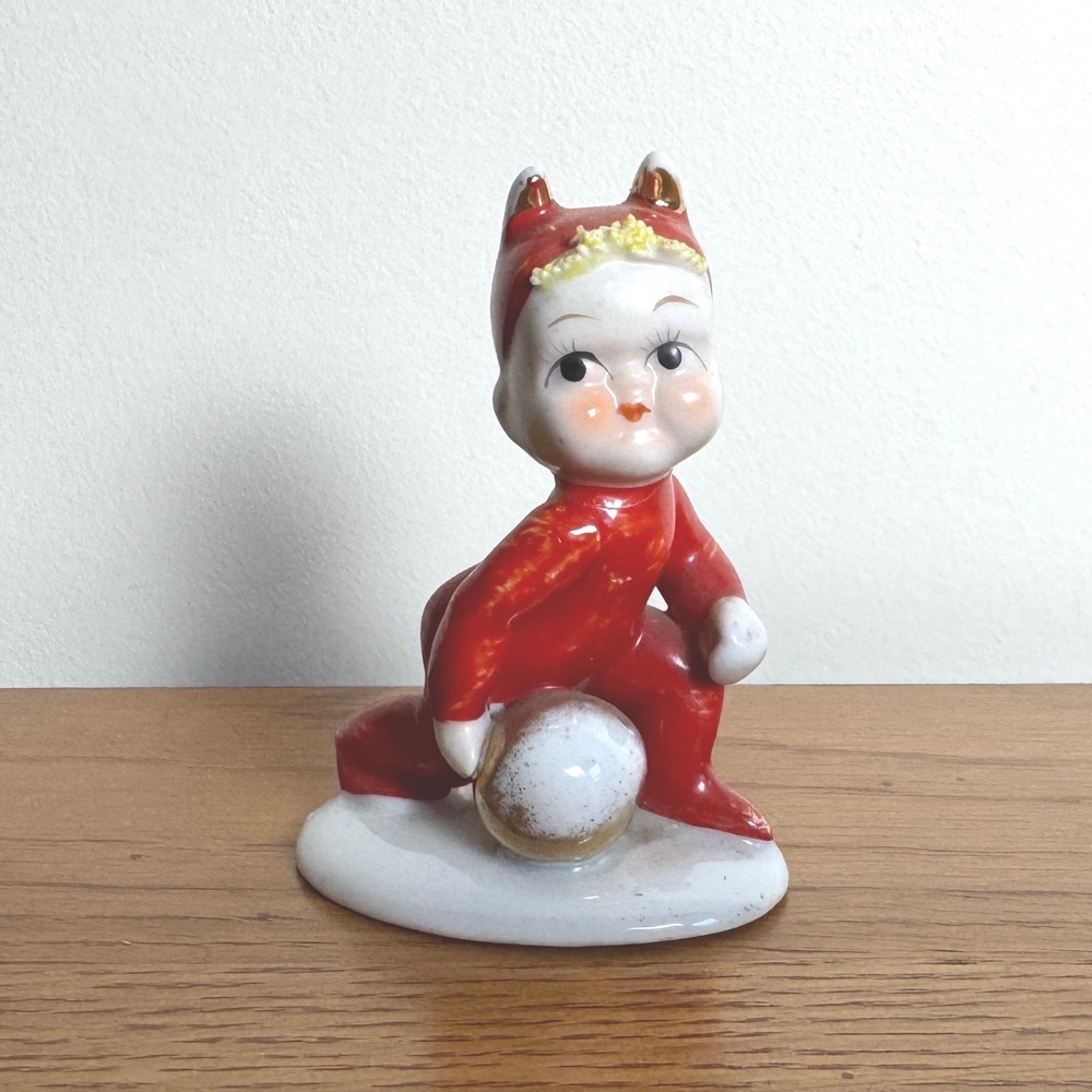 1950s‎ Lefton Little Devil Figurine with Gold Ball Hand Painted